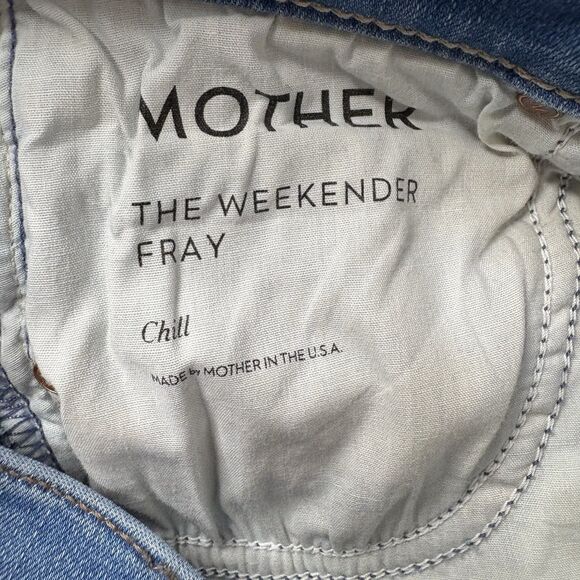 Mother The Weekender Fray Chill Light Wash  Flare Leg Distressed Jeans Womens 25 - Picture 6 of 11